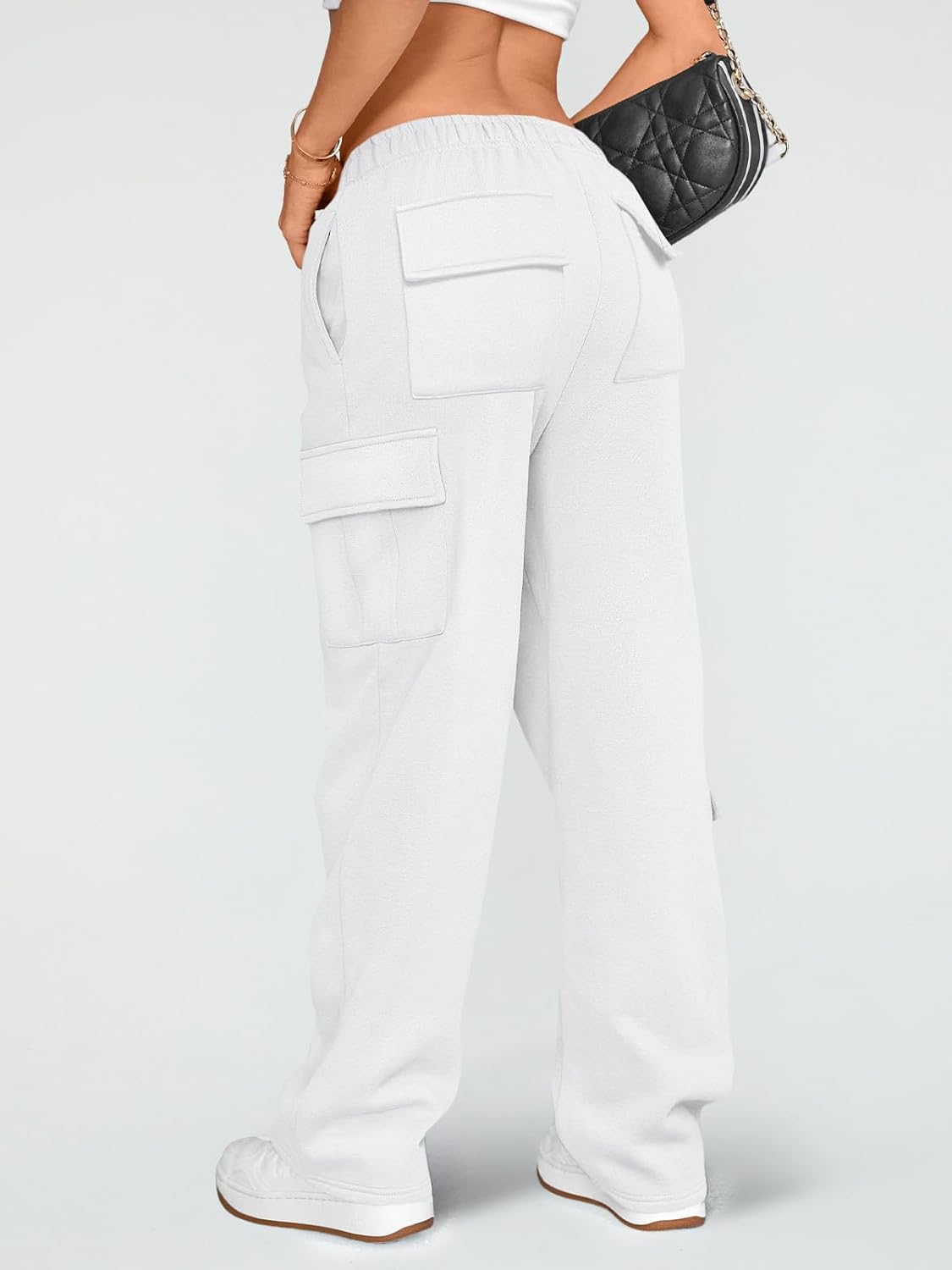 BrandlessFITS Womens Cargo Sweatpants Wide Leg