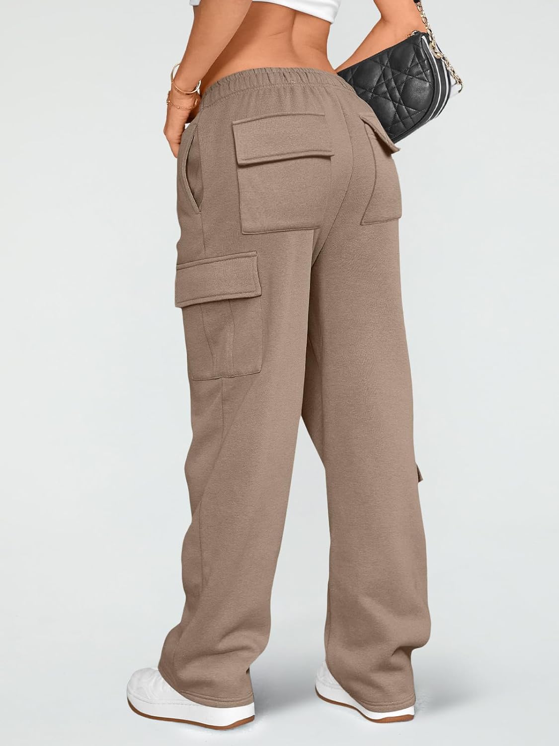 BrandlessFITS Womens Cargo Sweatpants Wide Leg