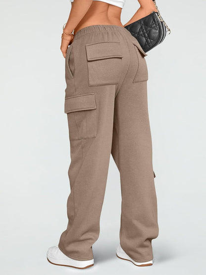 BrandlessFITS Damen Cargo-Jogginghose mit weitem Bein