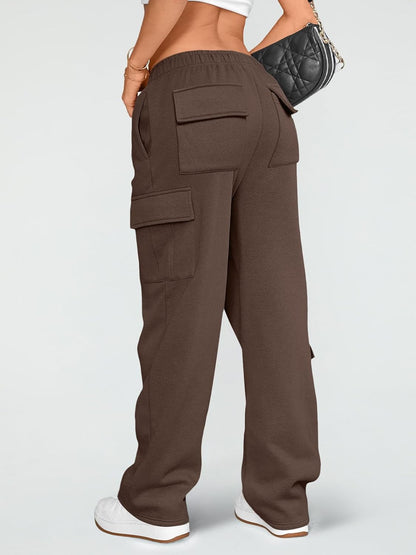 BrandlessFITS Damen Cargo-Jogginghose mit weitem Bein