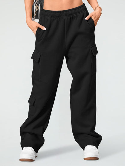 BrandlessFITS Damen Cargo-Jogginghose mit weitem Bein