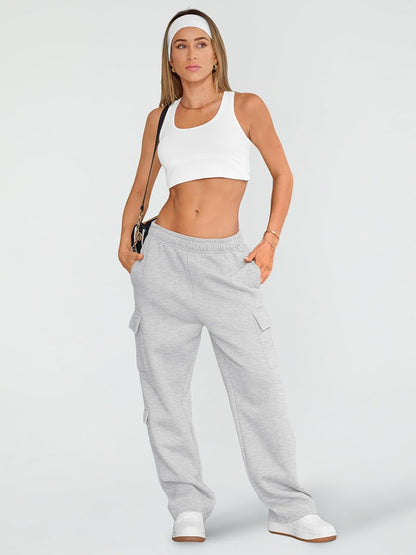 BrandlessFITS Womens Cargo Sweatpants Wide Leg