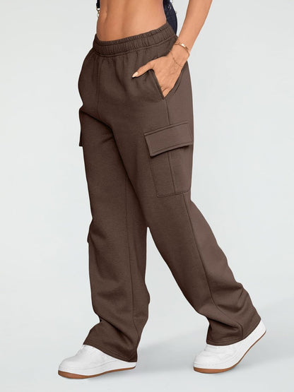 BrandlessFITS Damen Cargo-Jogginghose mit weitem Bein