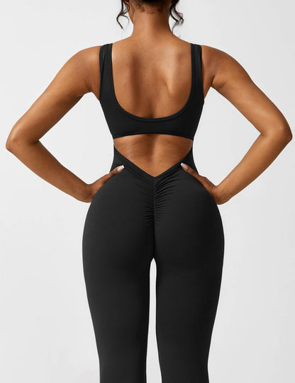 BrandlessFITS V-Back Flared Jumpsuit