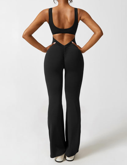 BrandlessFITS V-Back Flared Jumpsuit