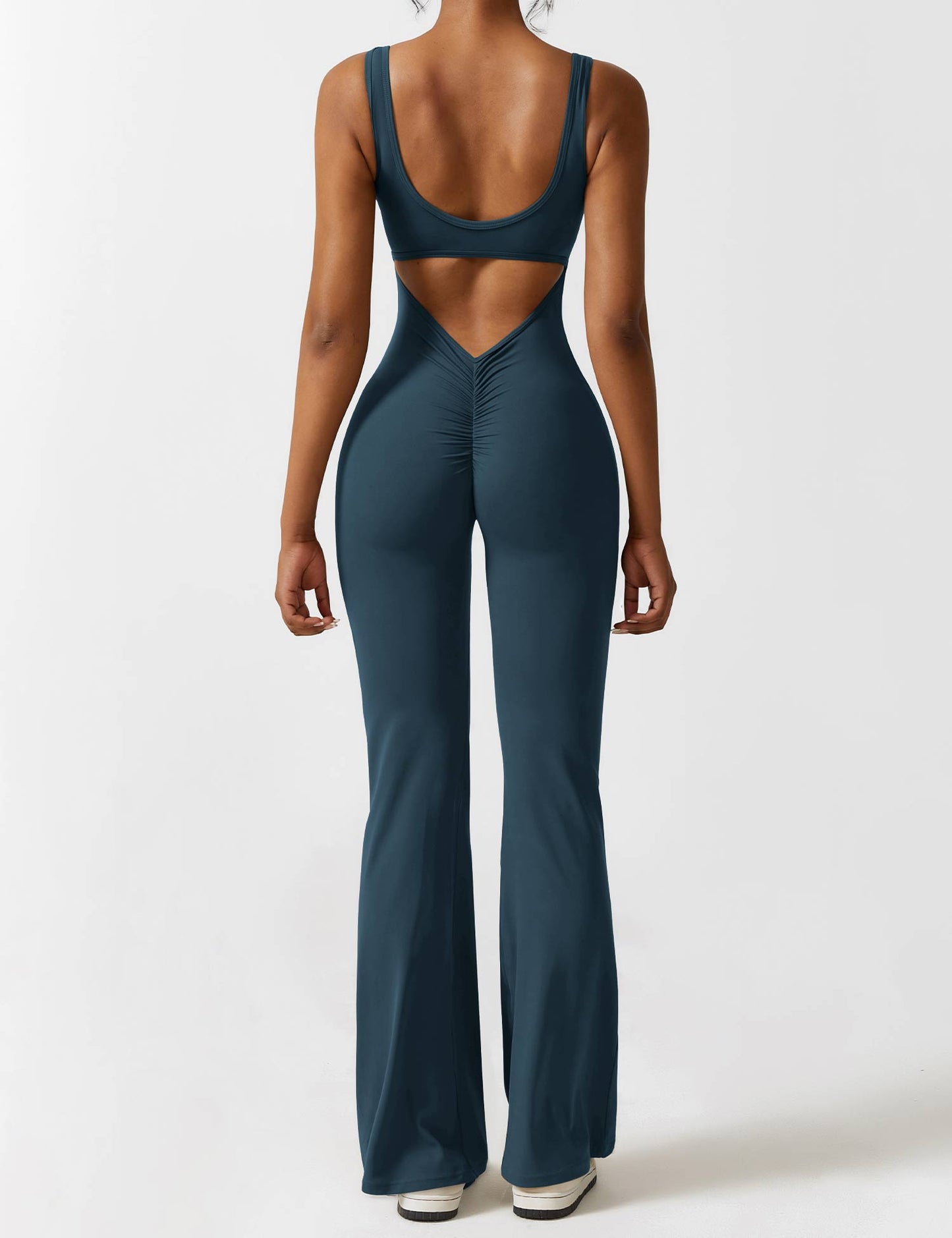 BrandlessFITS V-Back Flared Jumpsuit