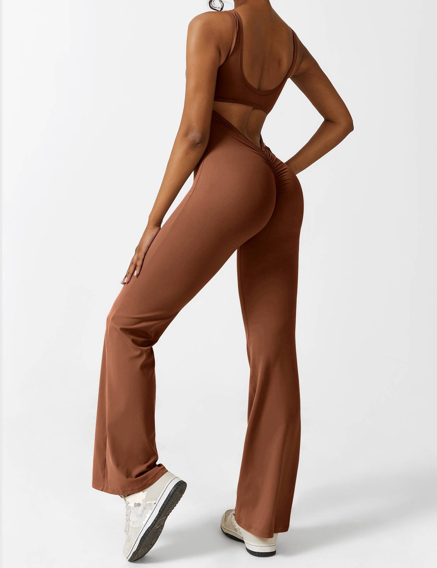 BrandlessFITS V-Back Flared Jumpsuit