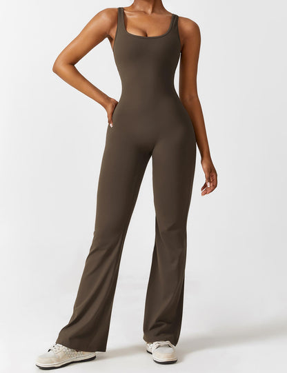 BrandlessFITS V-Back Flared Jumpsuit