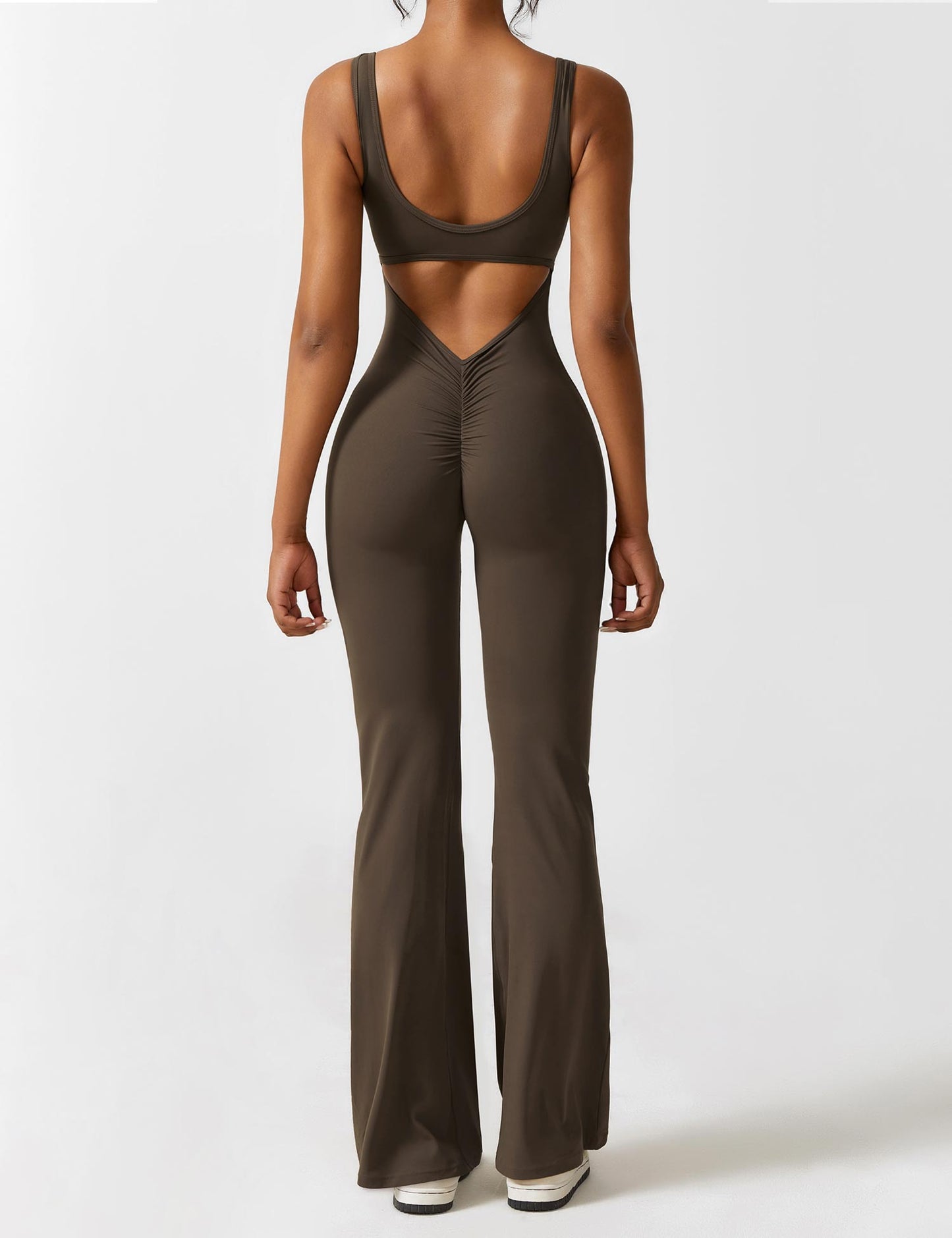 BrandlessFITS V-Back Flared Jumpsuit