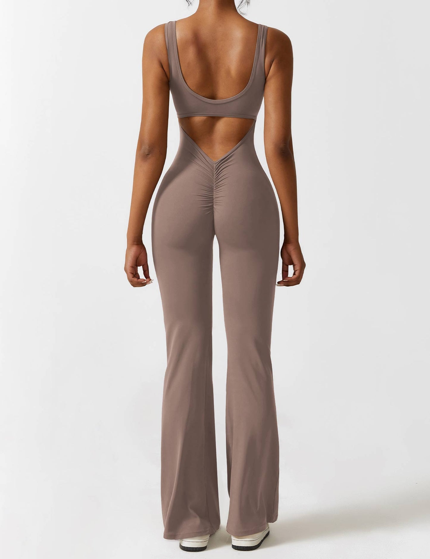 BrandlessFITS V-Back Flared Jumpsuit