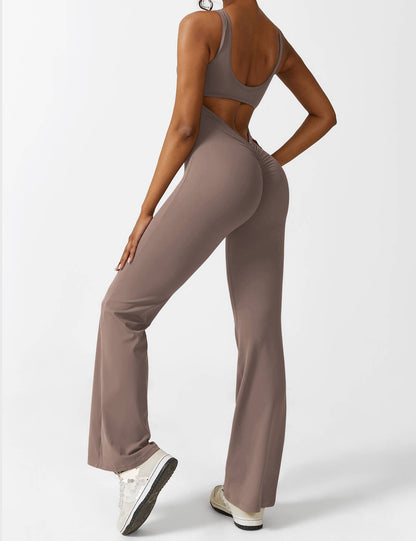 BrandlessFITS V-Back Flared Jumpsuit