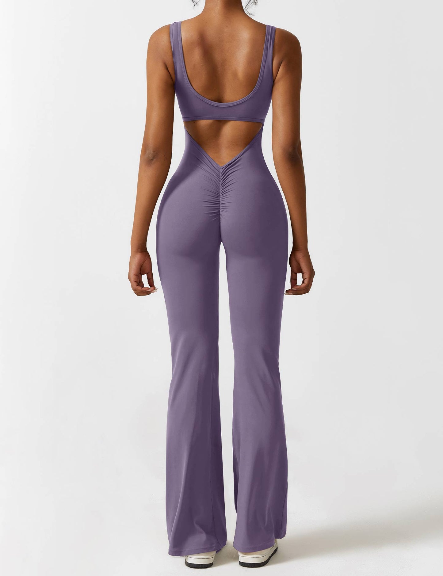 BrandlessFITS V-Back Flared Jumpsuit