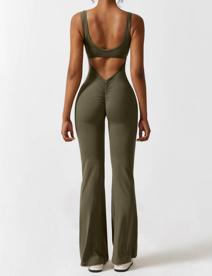 BrandlessFITS V-Back Flared Jumpsuit