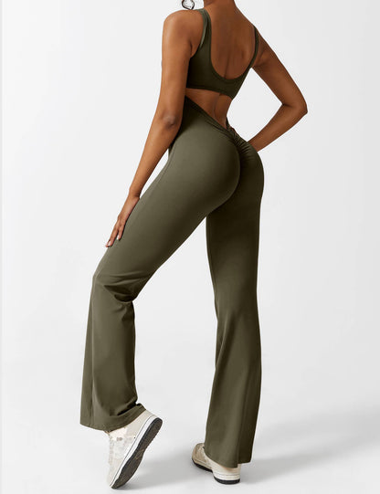 BrandlessFITS V-Back Flared Jumpsuit