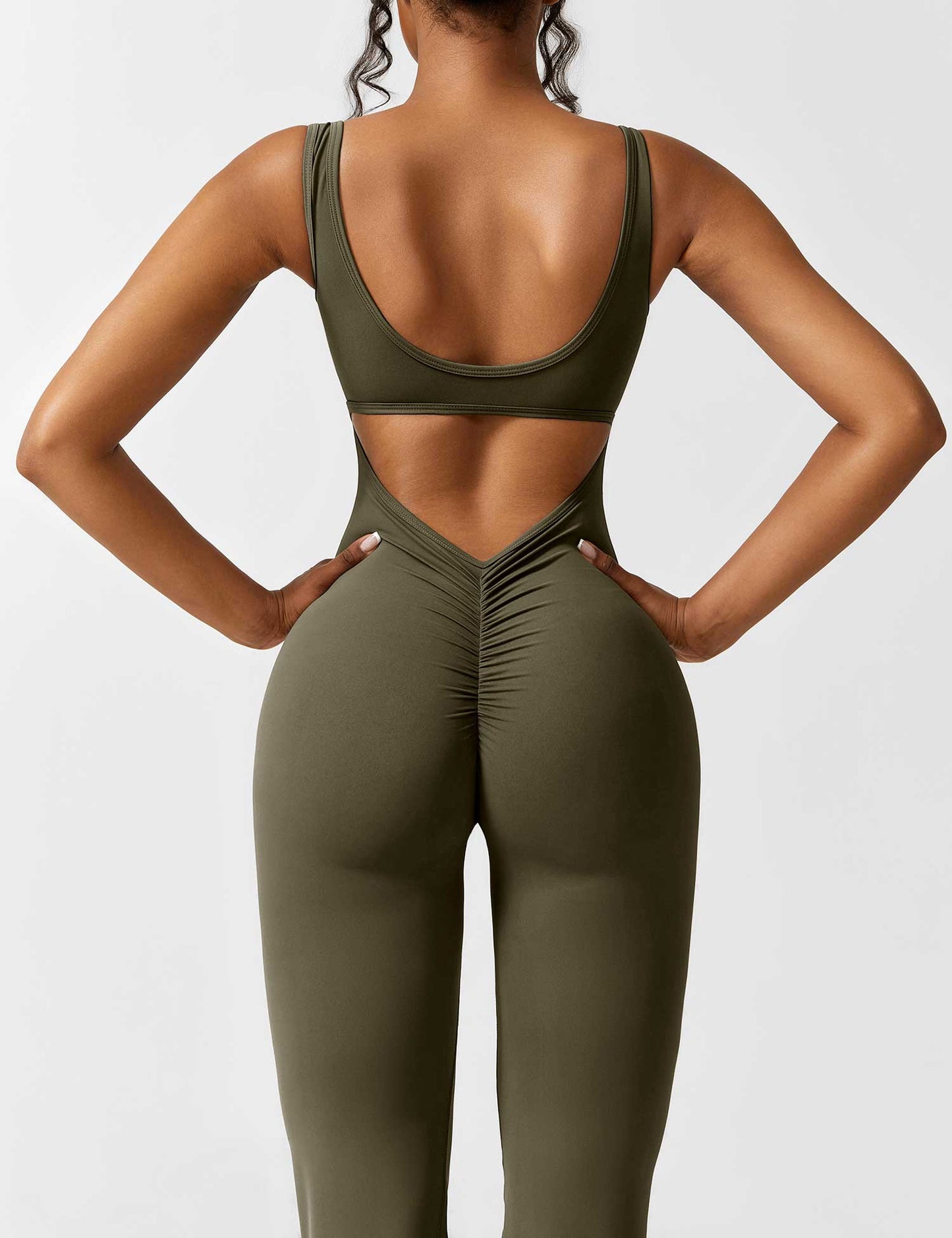 BrandlessFITS V-Back Flared Jumpsuit