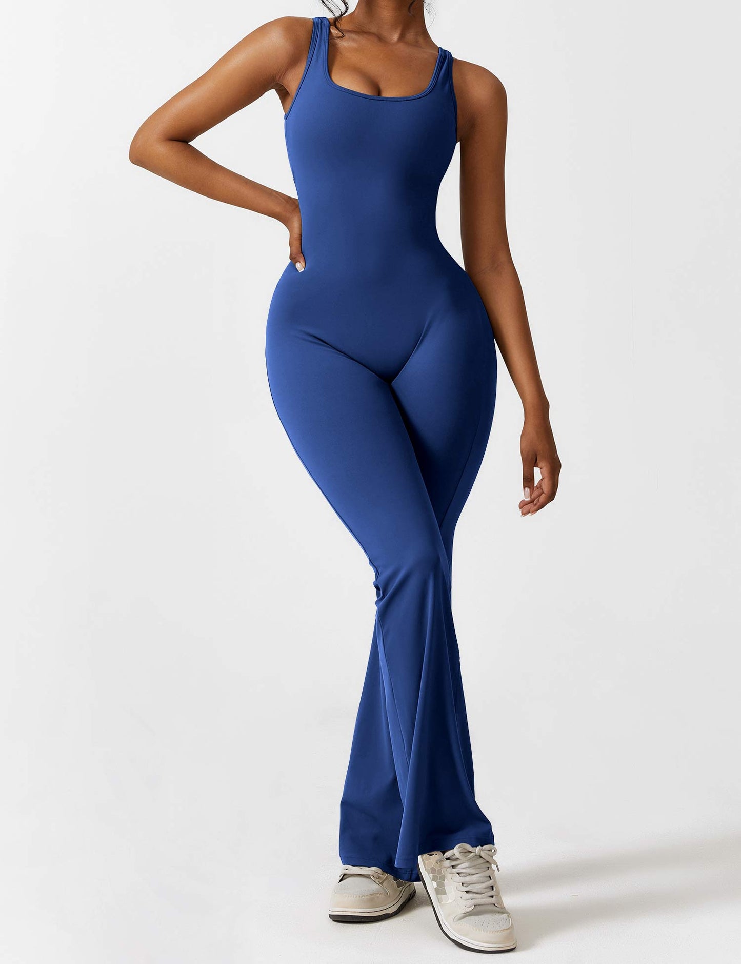 BrandlessFITS V-Back Flared Jumpsuit