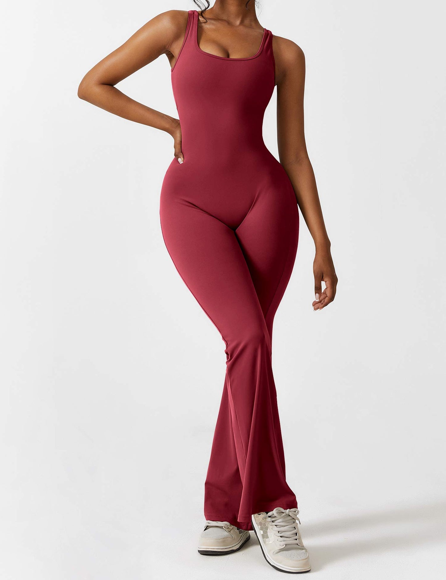 BrandlessFITS V-Back Flared Jumpsuit