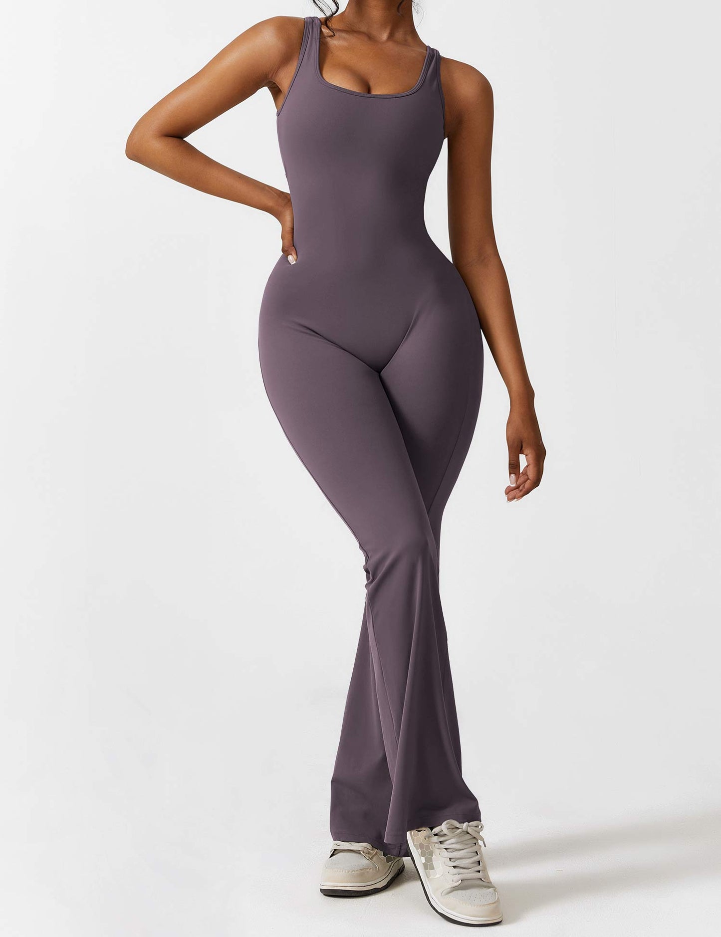 BrandlessFITS V-Back Flared Jumpsuit