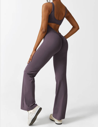 BrandlessFITS V-Back Flared Jumpsuit