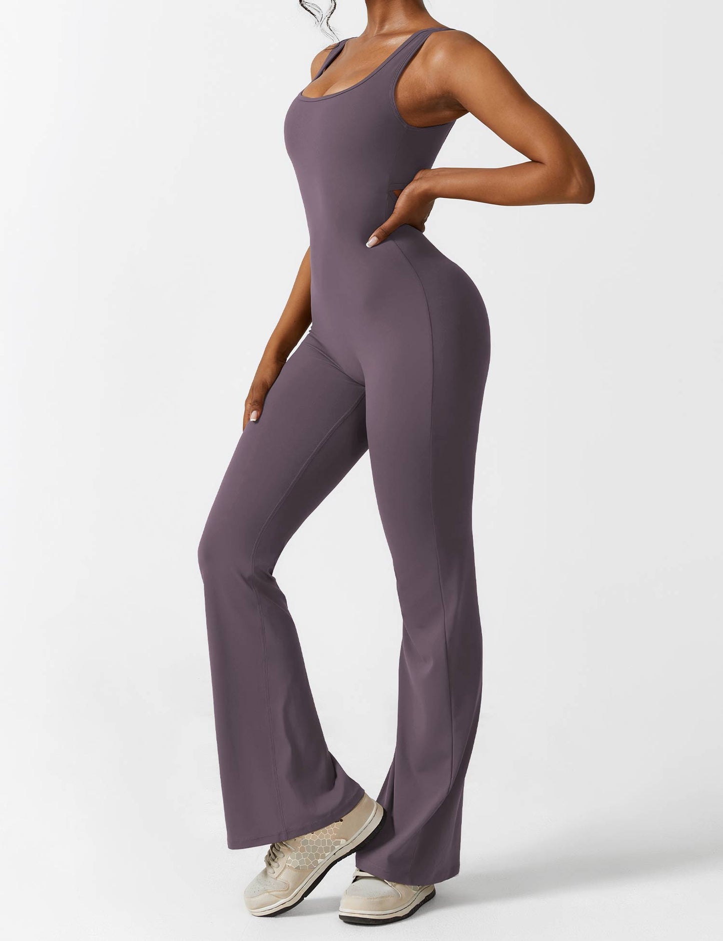 BrandlessFITS V-Back Flared Jumpsuit