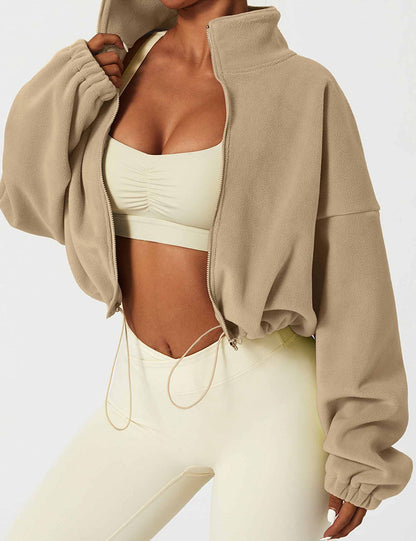 BrandlessFITS Full Zip Fleece Crop Jacket