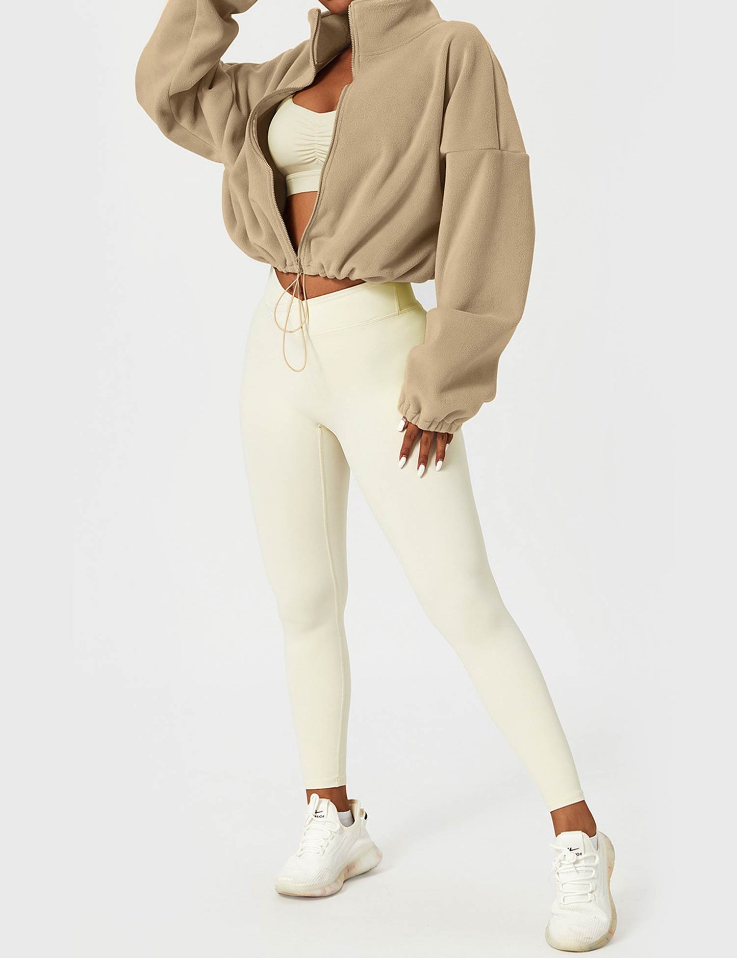 BrandlessFITS Full Zip Fleece Crop Jacket